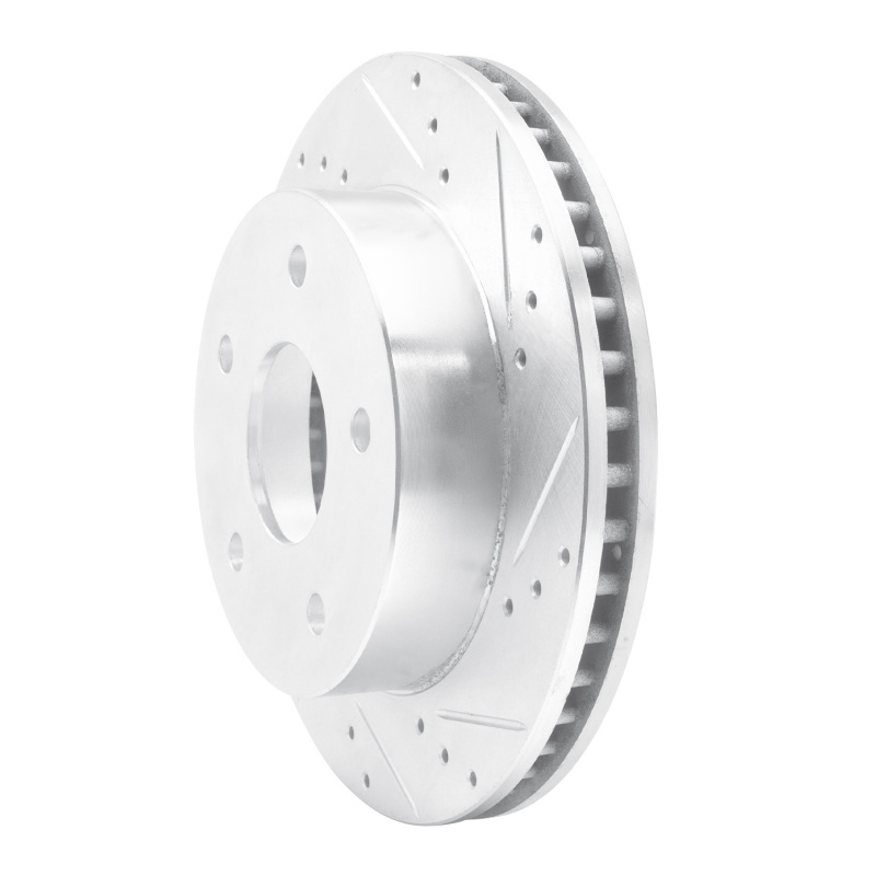 Dodge Ram 1500 Brake Rotor (1) - Front Right - R1 Concepts - Drilled & Slotted - Silver - `00-`01